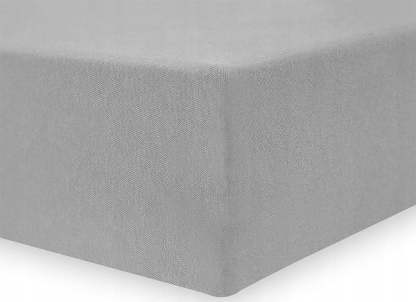 DecoKing Amber Prześcieradło z gumką 200 x 220 cm bawełna jersey Szare