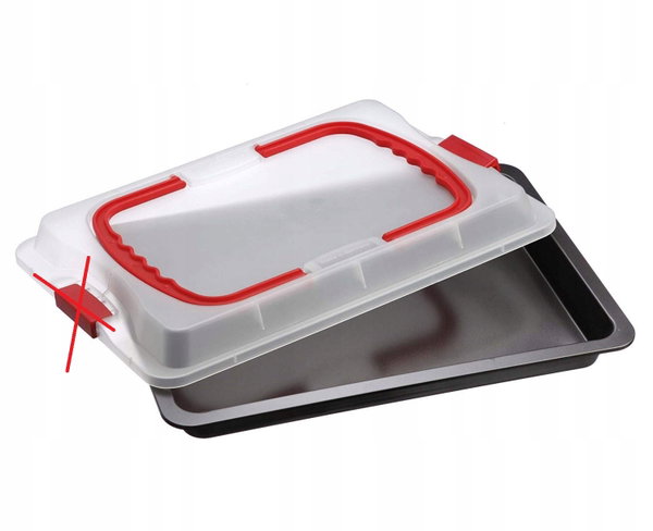 Dr. Oetker Bake & Go Blacha 42×29×4 cm z pokrywą do transportu