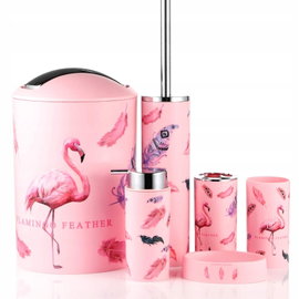 JOTOM Zestaw łazienkowy 6 elementów Flamingo różowy