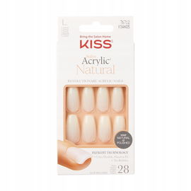 Kiss Acrylic Natural Sztuczne paznokcie KSAN05C L 28 + klej OUTLET