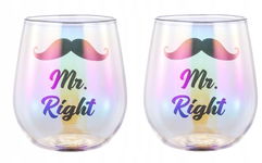 SHENDONG Szklanki z napisem Mr Right 2 sztuki OPIS