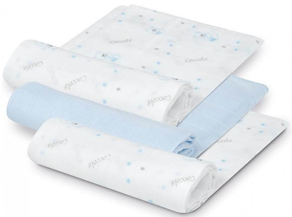 Interbaby Komplet pieluch Bambusowych Niebieskie 3 sztuki 55 x 70 cm