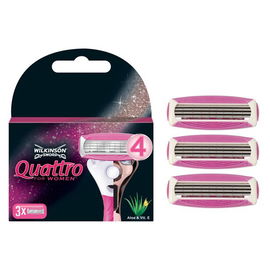 WILKINSON QUATTRO DAMSKIE WKŁADY OSTRZE DO MASZYNKI 3 szt