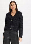 B.P.C sweter rozpinany włochaty czarny r.48/50