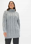 B.P.C sweter z golfem w warkocze szary 44/46.