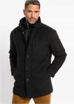 B.P.C męska kurtka czarne outdoor z materiału w optyce wełny ^60