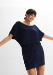 B.P.C sukienka 2w1 shirtowa z koronką granatowa ^44/46