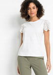 B.P.C t-shirt damski biały ażurowy haft r.40/42