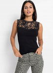 B.P.C czarna bluzka t-shirt z koronką ^32/34