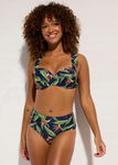 B.P.C granatowe bikini balkonetka z figami wzór roślinny ^44(85E)