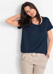 B.P.C t-shirt granatowy z marszczeniami r.48/50