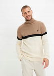 B.P.C sweter męski brązowo-beżowy r.M