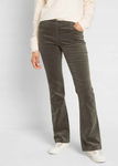 B.P.C spodnie sztruksowe elastyczne khaki bootcut ^48