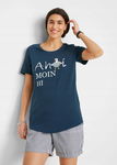 B.P.C t-shirt granatowy z nadrukiem ^44/46