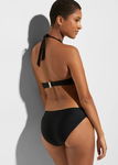 B.P.C bikini trójkątne miseczki wiązane na szyi czarne z figami 44.