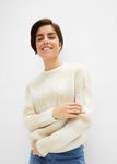 B.P.C sweter ombre z domieszką wełny kremowy 40/42.
