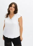 B.P.C t-shirt damski w serek z wiskozy z koronką 44/46.