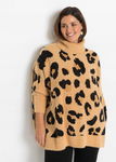 B.P.C sweter z golfem oversize w cętki ^48/50