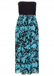 B.P.C sukienka szyfonowa plażowa bandeau czarno-niebieska r.40