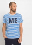 B.P.C t-shirt męski biało-niebieski w paski S.