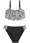 B.P.C bikini dziewczęce czarne w cętki 152/158 cm.