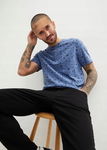 B.P.C t-shirt męski indygo we wzór r.XL