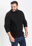 B.P.C sweter męski czarny golf w warkocze ^60/62, XXL