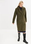 B.P.C płaszcz klasyczny w optyce wełny khaki r.50