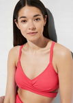 B.P.C bikini bustier wiązane różowe z figami r.46