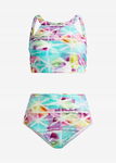 B.P.C wielokolorowe bikini bustier z figami wysoki stan ^38