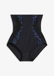 B.P.C majtki figi maxi shape czarne z kolorową koronką wysoki stan r.5