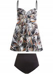 B.P.C tankini czarne we wzory na fiszbinach r.42(80E)