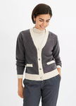 B.P.C sweter rozpinany szaro-śmietankowy 48/50.