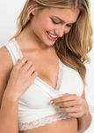 B.P.C biustonosz bustier do karmienia miękki ecru z koronką r.48/50