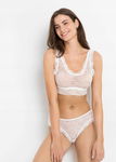 AF9334 Komplet bustier + stringi koronka biała ^38