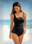 B.P.C tankini czarne z poliamidu z recyklingu z figami w komplecie ^44