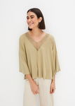 B.P.C tunika shirtowa z ażurową koronką i cekinami oversize 48/50.