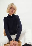 B.P.C granatowy sweter z szalowym kołnierzem 52/54.