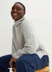 B.P.C sweter z golfem w warkocze szary ^40/42