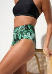 B.P.C bikini top czarny i figi z wysokim stanem we wzory r.42