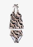 B.P.C tankini ekskluzywne z figami maxi czarno-biało-złote r.44