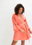B.P.C satynowy szlafrok kimono z koronką koralowy ^44/46