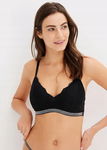 B.P.C biustonosz bustier koronkowy czarny ze sztrasami r.44/46