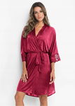 B.P.C kimono bordowe szlafrok sexi ^32/34