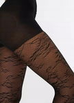 B.P.C rajstopy 30den czarne koronkowe push-up r.48/50