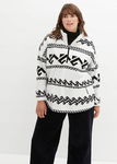 B.P.C bluza damska polarowa biała w czarne wzory r.52/54