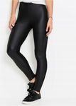 B.P.C legginsy czarne z eko skóry łączone z wiskozą 48/50.