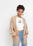 B.P.C sweter bez zapięcia beżowy oversize 48/50.