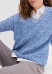 B.P.C sweter niebiesko-biały melanż dekolt w serek ^48/50