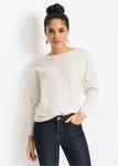 B.P.C sweter oversize śmietankowy prążkowany ^48/50